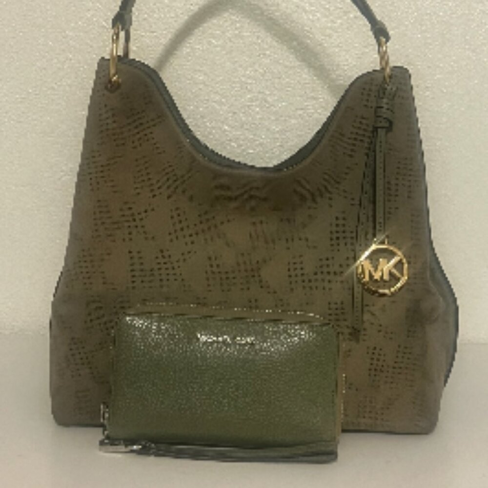 Green MK purse and wallet